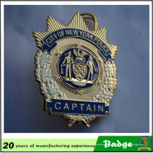 Gold überzogener New- Yorkpolizei-Kapitän Badge